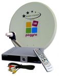 Raduga TV Satellite kit: receiver, antenna, converter, 3 months pre-paid service and a smart-card